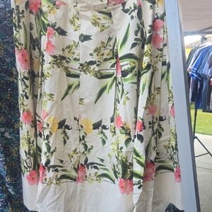 Talbots Floral Skirt with Pink and Green Hues